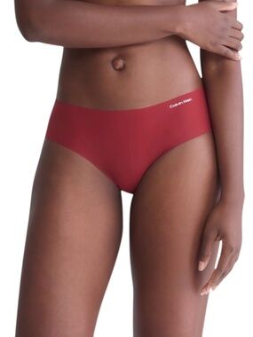 Calvin Klein Invisibles Micro Hipster Panty Red Seamless No-Show NWT